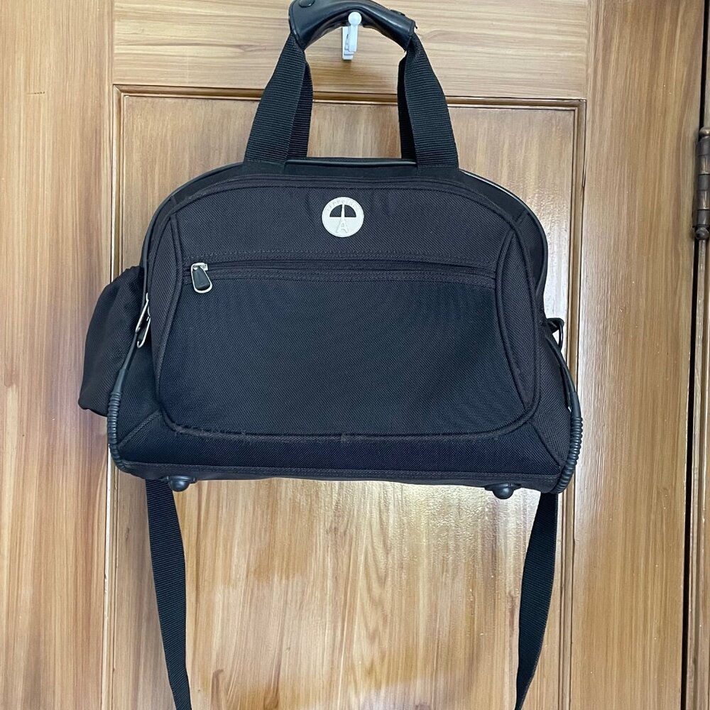 Travel Bro Black Under Seat Tote w/ 3 Pockets & Bottle Carrier & Shoulder Strap